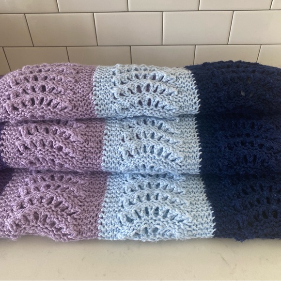 Pretty Colored Handmade Crocheted Lap Blanket - Picture 5 of 7